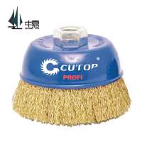 CUTOP Wire Cup Brush Grinder Brush Kit- Twist Knotted & Crimped Wire Cup Brush 3-Inch with 5/8-Inch - 11 Thread Arbor